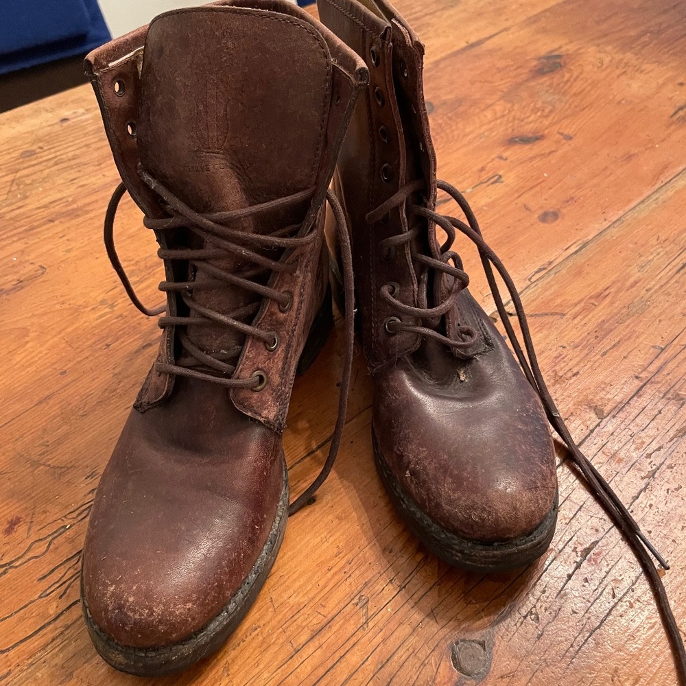 Frye leather combat boots